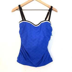 New!! 24th & Ocean SIZE 36D Bra Underwire Swimsuit Bikini Tankini Top Blue